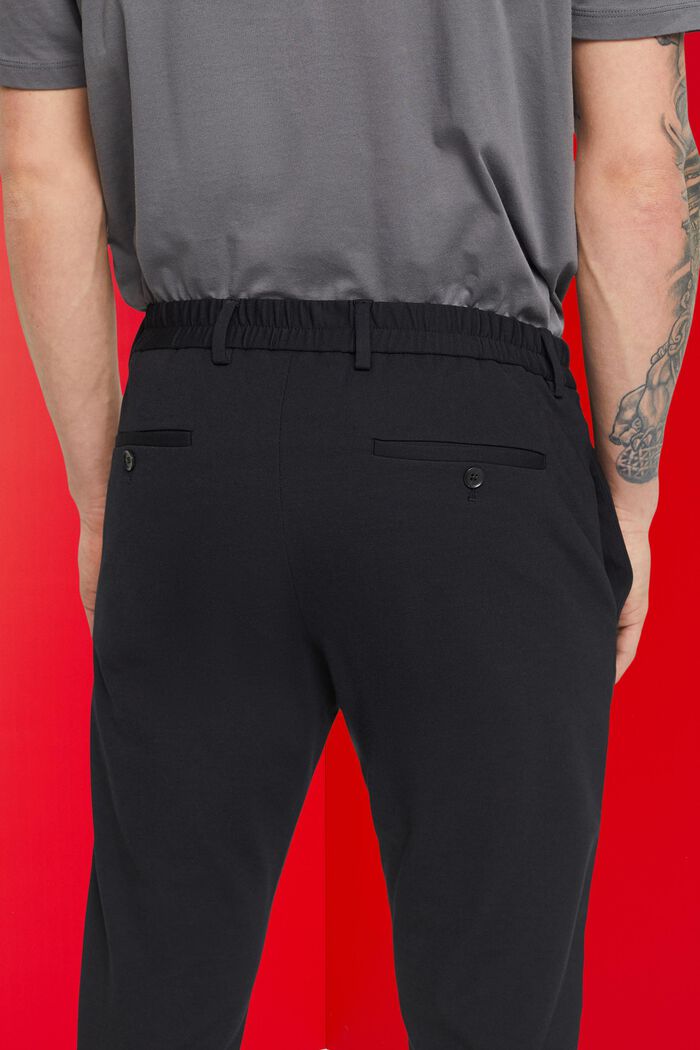 Pantalon de costume en jersey de maille piquée, BLACK, detail image number 4