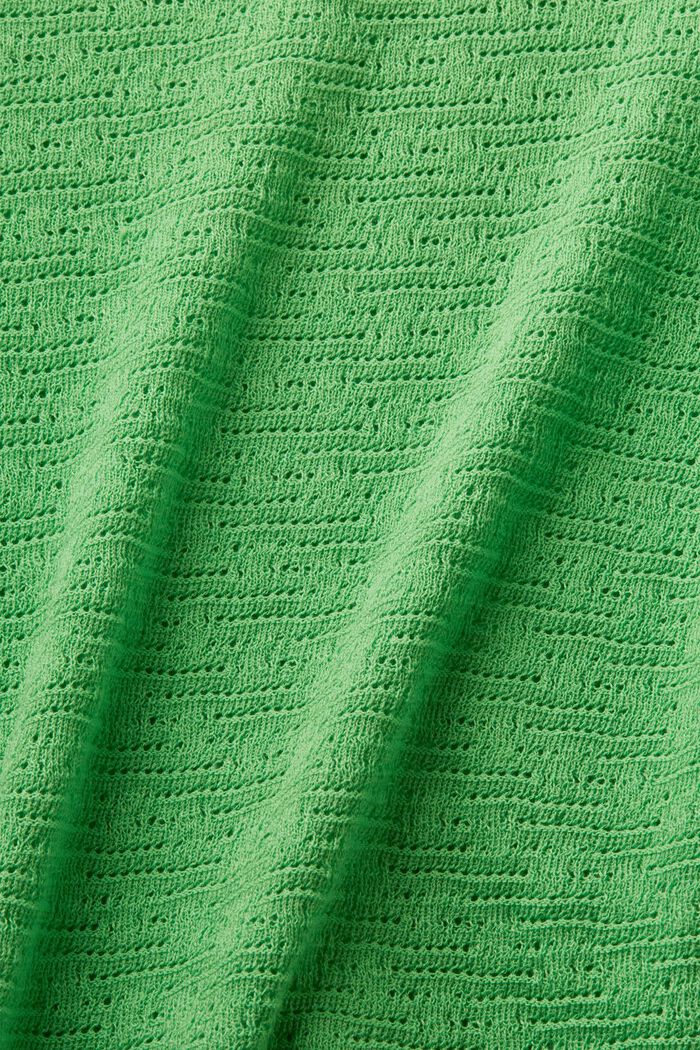 Pull-over à manches courtes en maille pointelle, CITRUS GREEN, detail image number 4