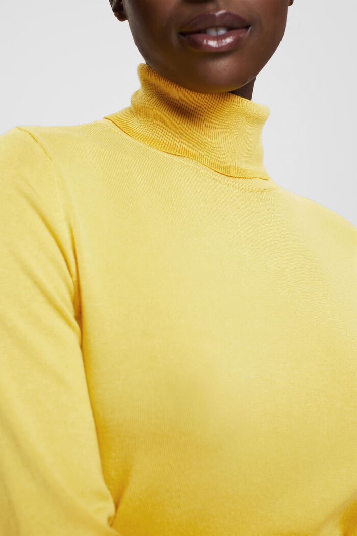 Pull-over en maille à col roulé, DUSTY YELLOW, detail image number 3