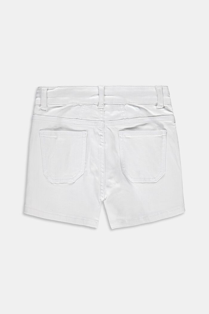 Short en jean en coton stretch, WHITE, detail image number 1
