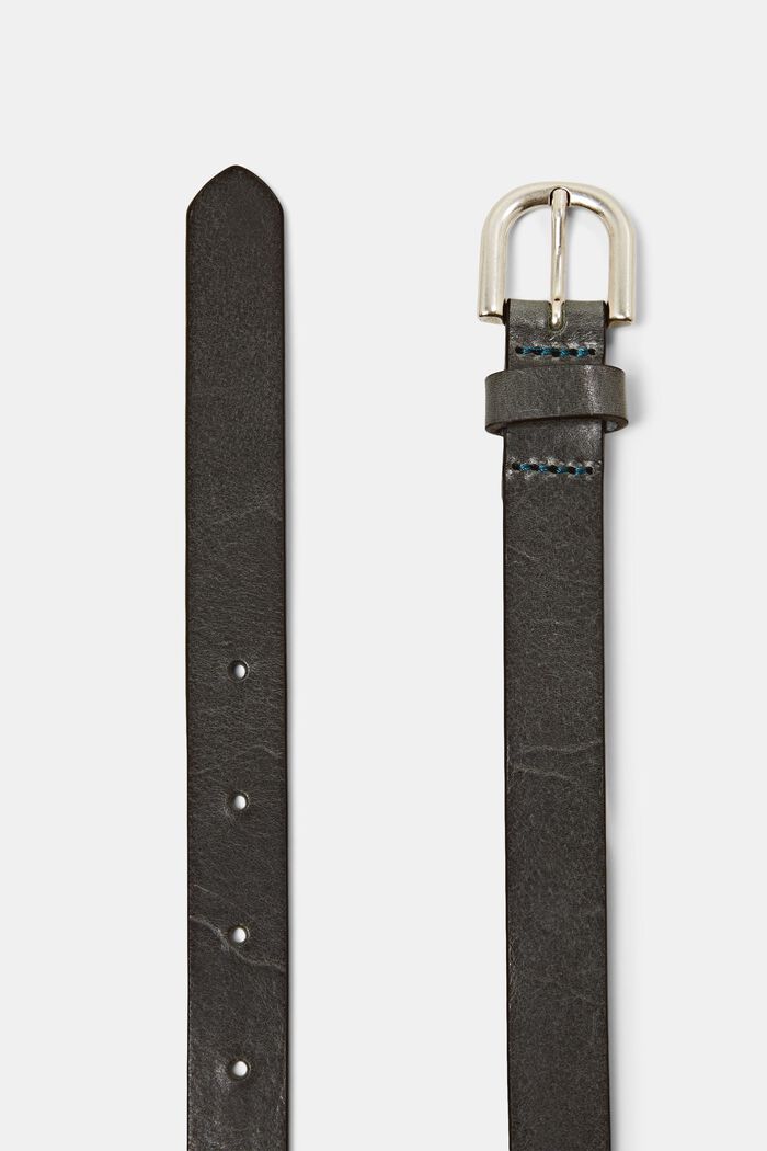 Fine ceinture en cuir, DARK TEAL GREEN, detail image number 1