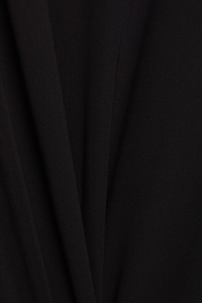 Mini-robe en mousseline à encolure en V, BLACK, detail image number 4