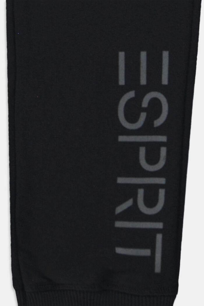 Pantalon molletonné orné du logo, 100 % coton, BLACK, detail image number 2