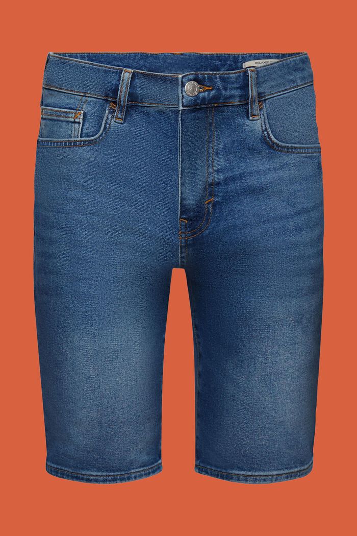 Short en jean décontracté de coupe Slim Fit, BLUE LIGHT WASHED, detail image number 6