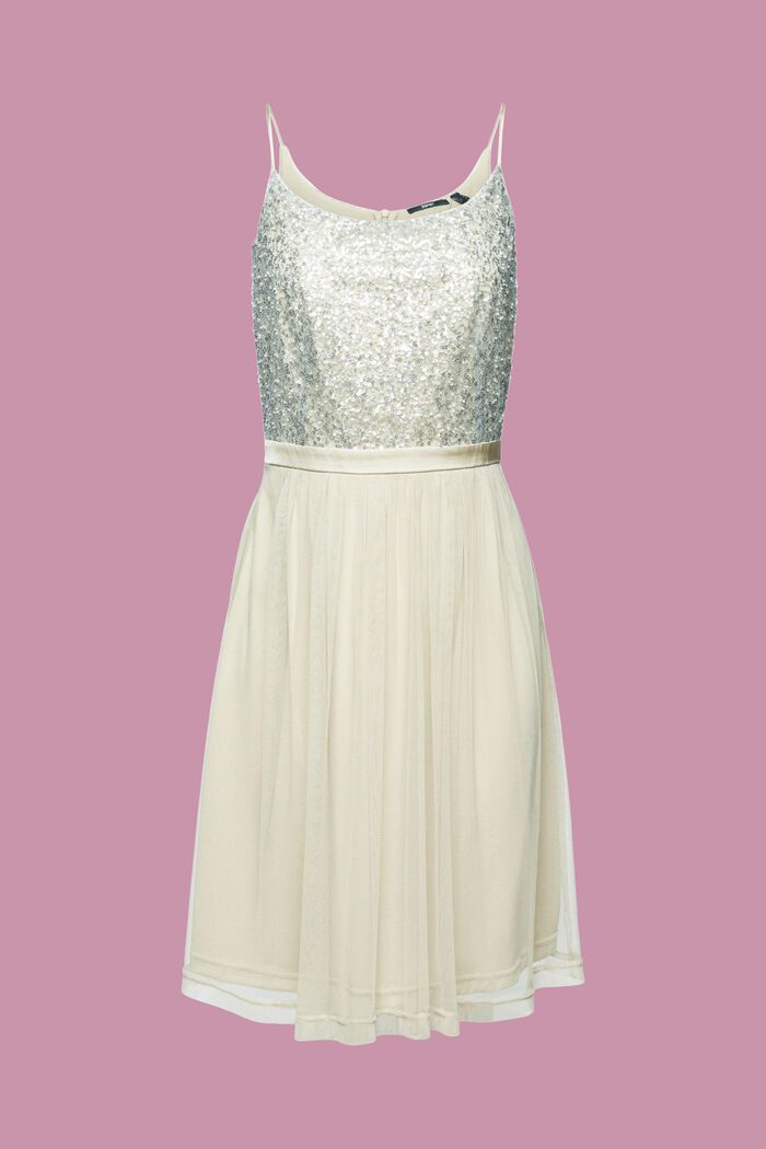 Mini-robe en mesh dotée d’un haut à paillettes, DUSTY GREEN, detail image number 7