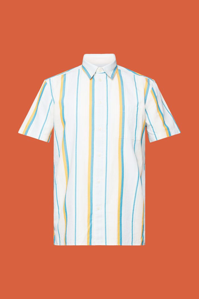 Chemise à manches courtes animée d’un motif, 100 % coton, TURQUOISE, detail image number 6