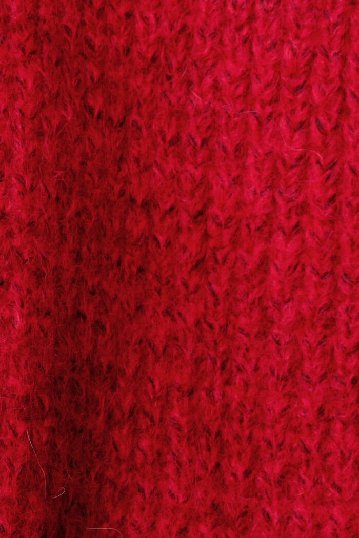 Pull-over épais à col cheminée, DARK RED, detail image number 6