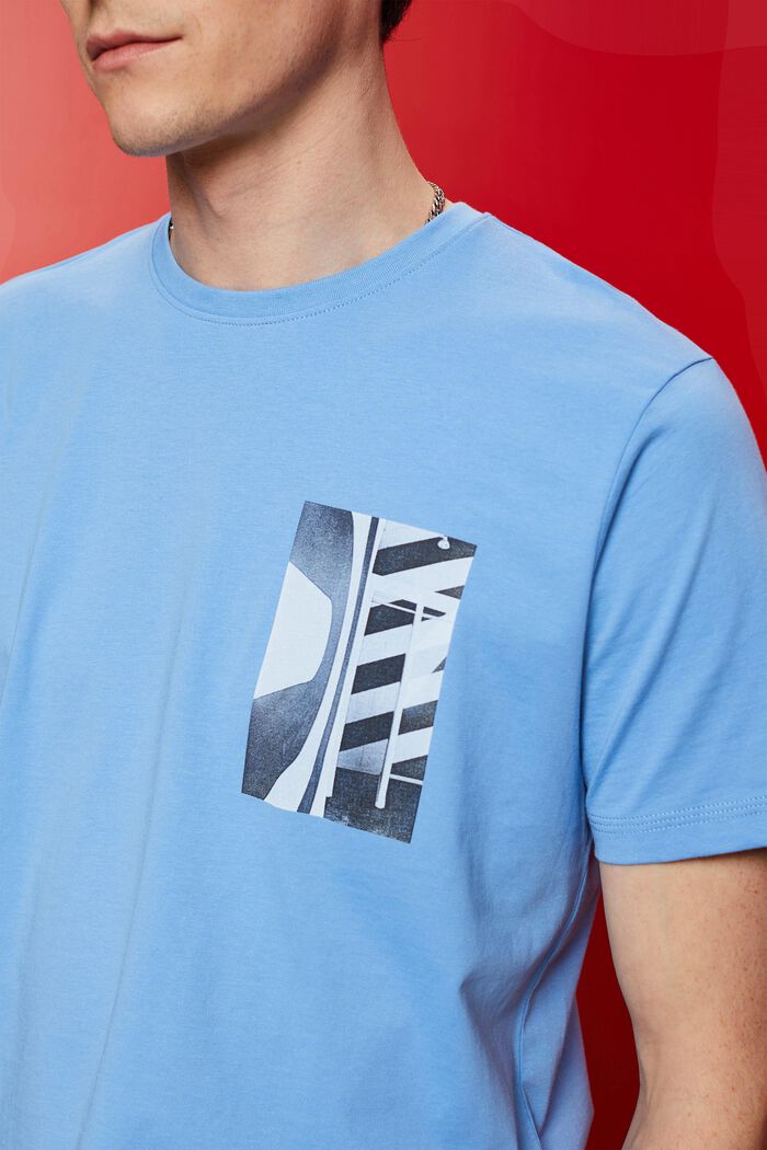 T-shirt à encolure ronde, 100 % coton, LIGHT BLUE, detail image number 2