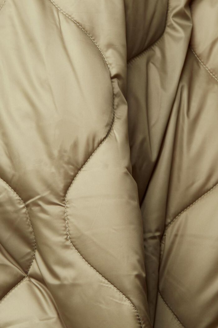 Manteau matelassé à doublure contrastante, PALE KHAKI, detail image number 5