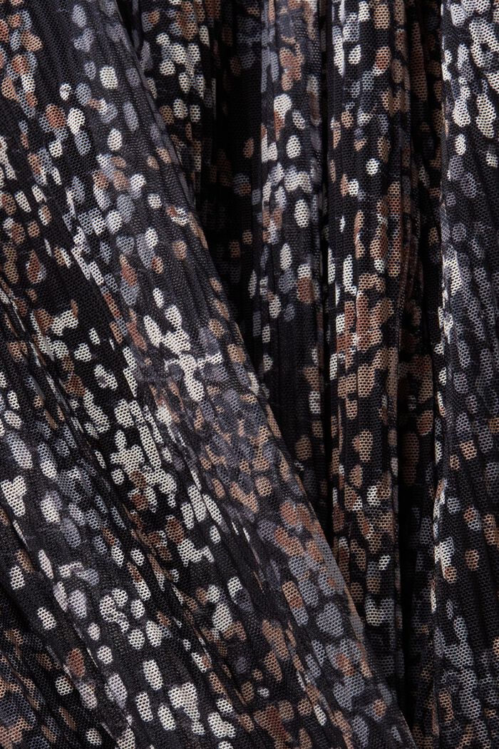 Robe plissée en mesh, à motif, BLACK, detail image number 5