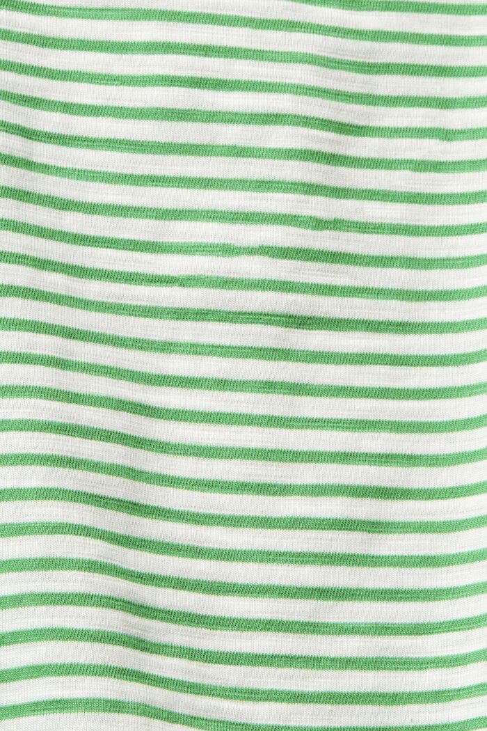 T-shirt rayé en coton, GREEN, detail image number 4
