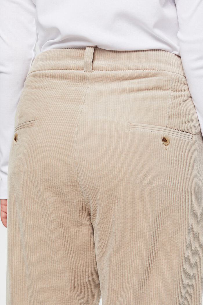 Pantalon CURVY en velours côtelé, 100 % coton, LIGHT TAUPE, detail image number 4