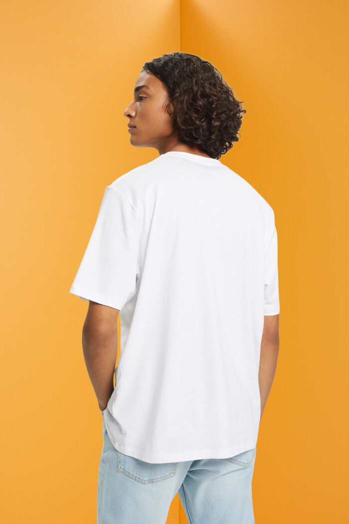 T-shirt de coupe Relaxed Fit à imprimé logo, WHITE, detail image number 3