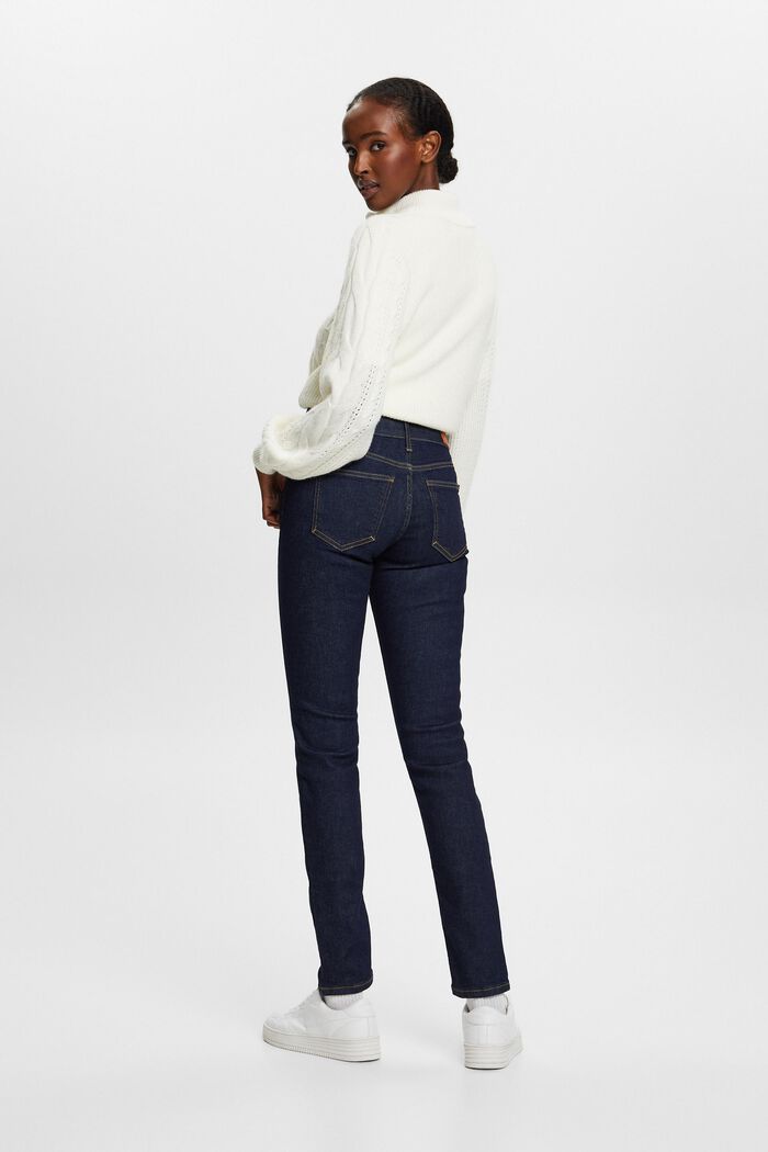 En matière recyclée : le jean de coupe Slim Fit taille mi-haute, BLUE RINSE, detail image number 3