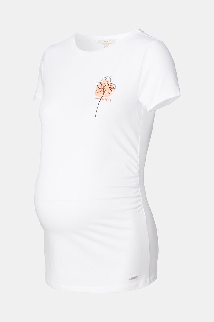 T-shirt orné d’un imprimé fleuri, coton biologique, BRIGHT WHITE, detail image number 4