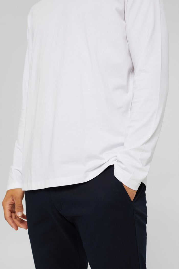 Haut à manches longues en jersey, 100 % coton bio, WHITE, detail image number 6