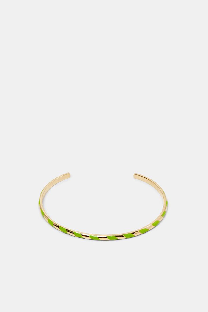 Bracelet rigide bicolore en acier inoxydable, LIGHT GREEN, detail image number 0