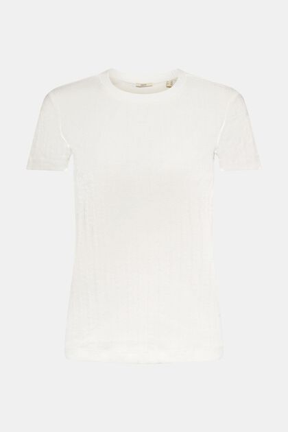 T-shirt en maille pointelle, OFF WHITE, overview