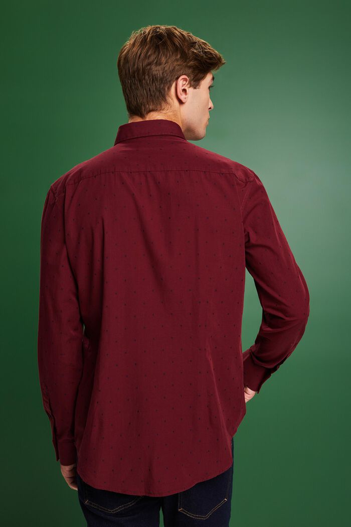 Chemise brodée en coton de coupe Slim Fit, GARNET RED, detail image number 2