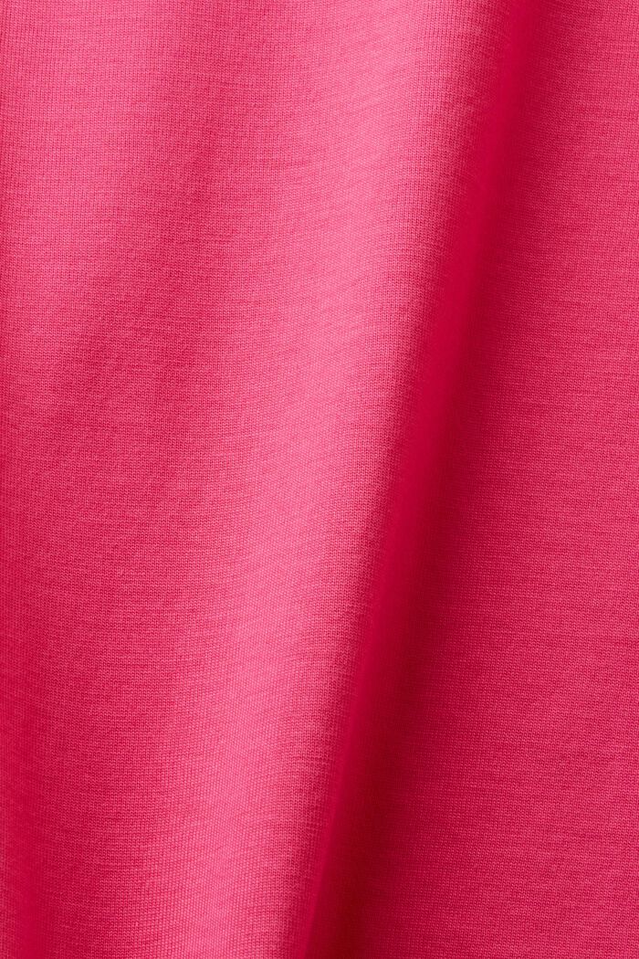 T-shirt à encolure ronde en coton Pima, PINK FUCHSIA, detail image number 5
