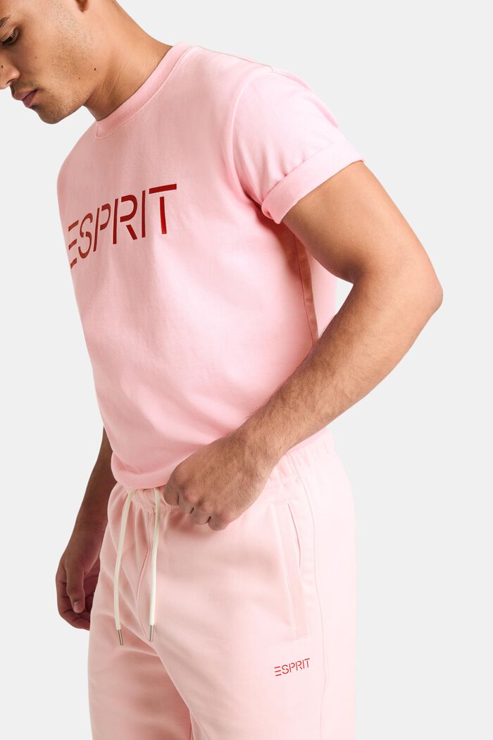 Pantalon de jogging unisexe en maille polaire de coton orné d’un logo, LIGHT PINK, detail image number 2