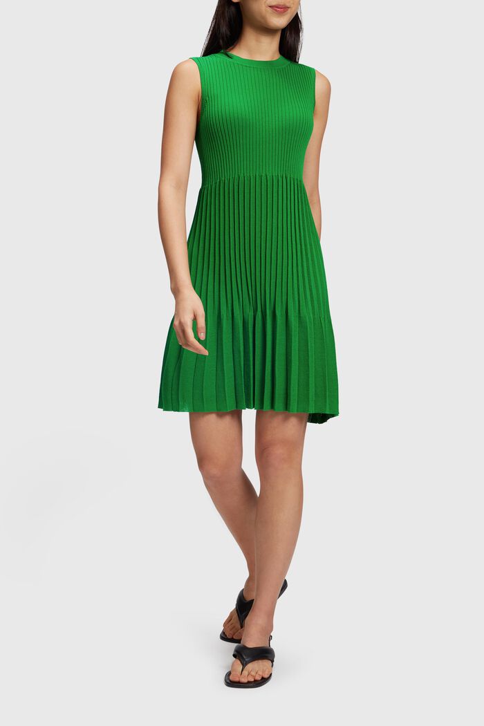 En matière recyclée : la robe-pull plissée, GREEN, detail image number 6