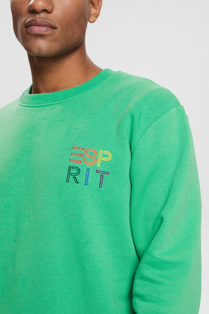Sweat-shirt à logo brodé coloré, GREEN, detail image number 2