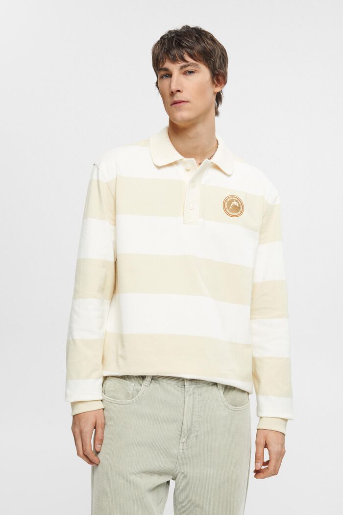 Polo de rugby rayé, OFF WHITE, detail image number 0