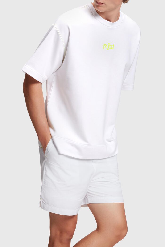 Sweat-shirt fluo de coupe Relaxed Fit à imprimé, WHITE, detail image number 0