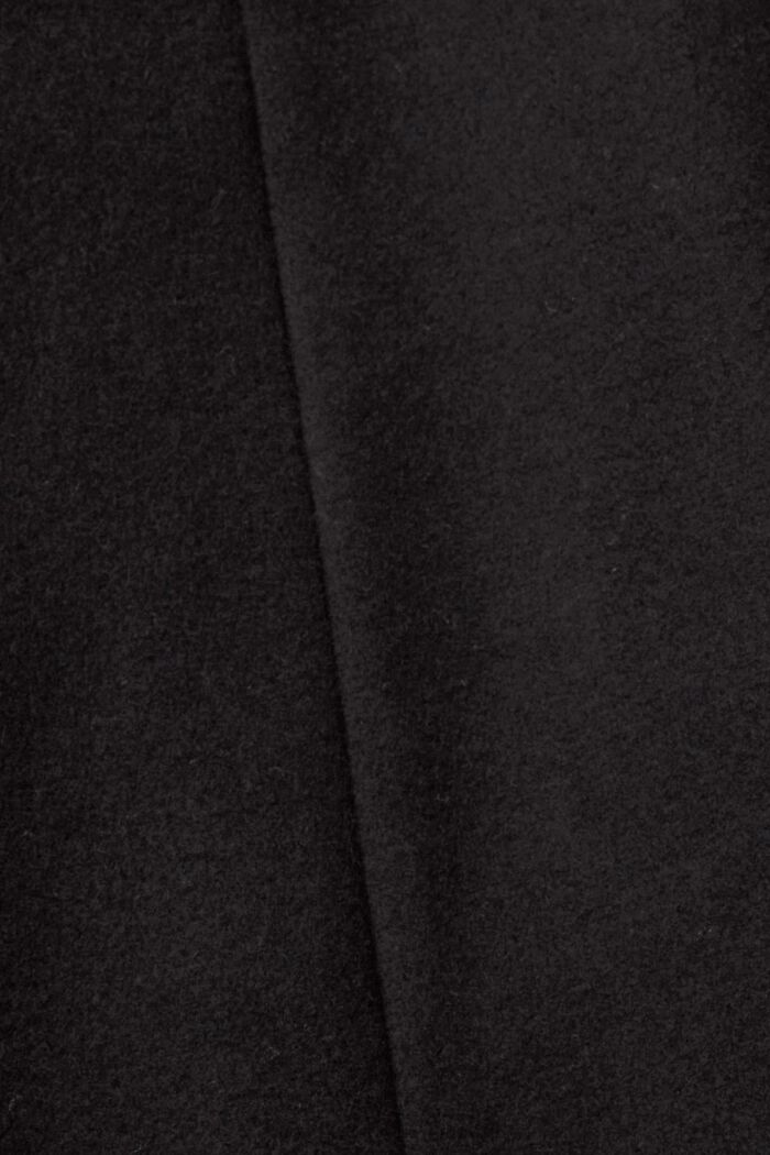 Manteau en laine mélangée à capuche amovible, BLACK, detail image number 5
