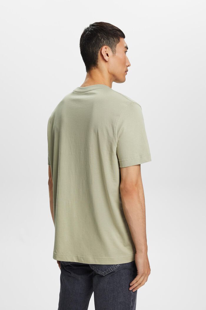 T-shirt à imprimé en coton biologique, DUSTY GREEN, detail image number 3