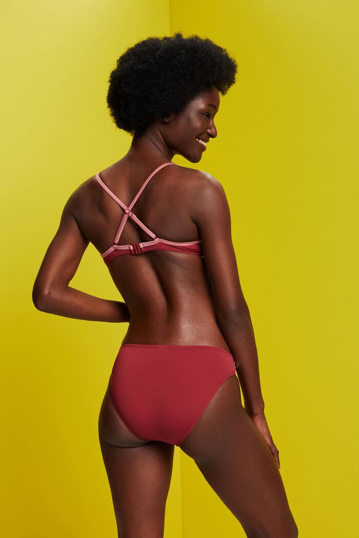 Haut de bikini rembourré, à armatures, tricolore, DARK RED, detail image number 2