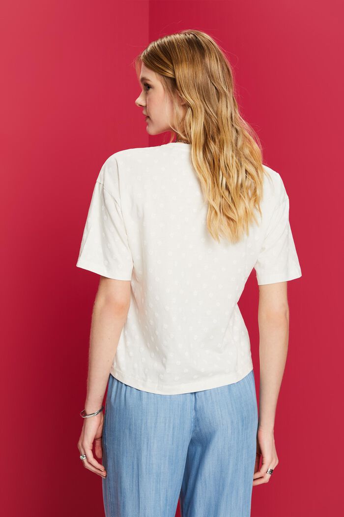 T-shirt imprimé ton sur ton, 100 % coton, OFF WHITE, detail image number 3