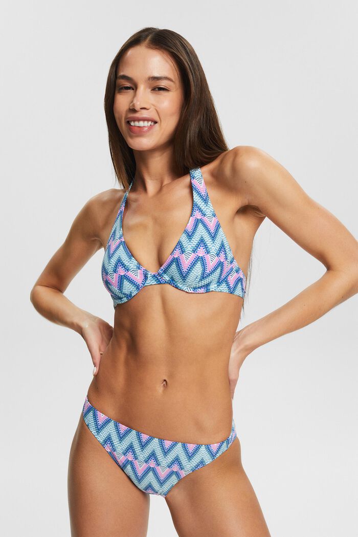 En matière recyclée : le slip de bikini à motif, BRIGHT BLUE, detail image number 0