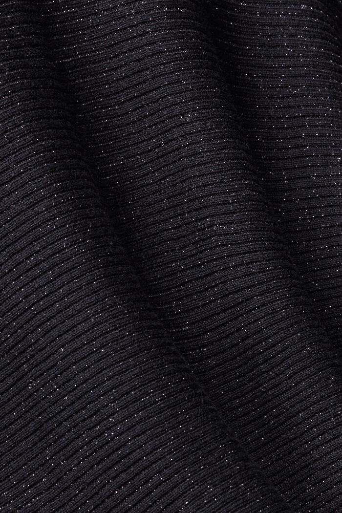 Sweat-shirt CURVY à capuche et effet scintillant, BLACK, detail image number 5