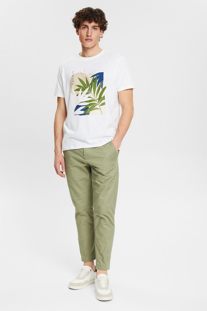 T-shirt en jersey animé d'un imprimé végétal, WHITE, detail image number 6
