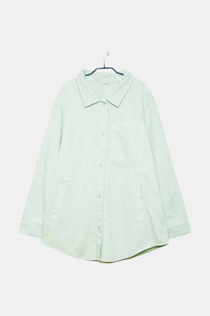 Modèle CURVY à teneur en TENCEL™ : Veste chemise, DUSTY GREEN, detail image number 7