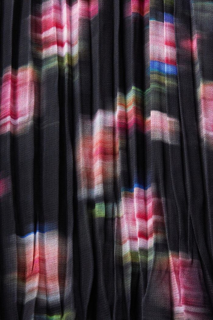 Robe en mousseline plissée à motif imprimé, BLACK, detail image number 4