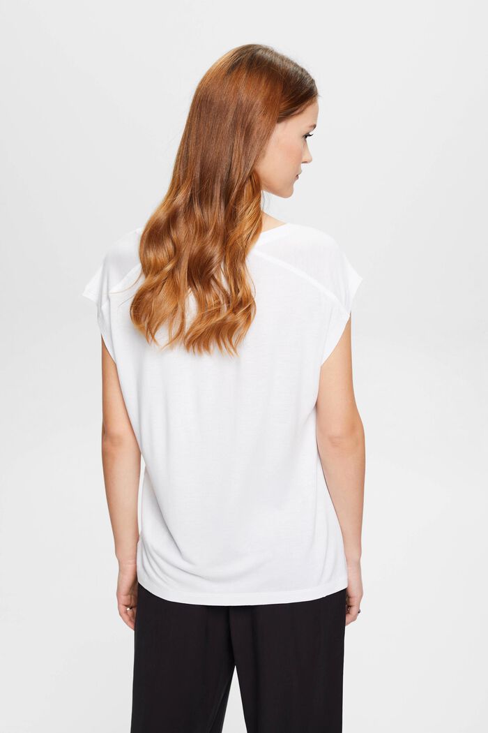 T-shirt à imprimé sur le devant, LENZING™ ECOVERO™, WHITE, detail image number 3