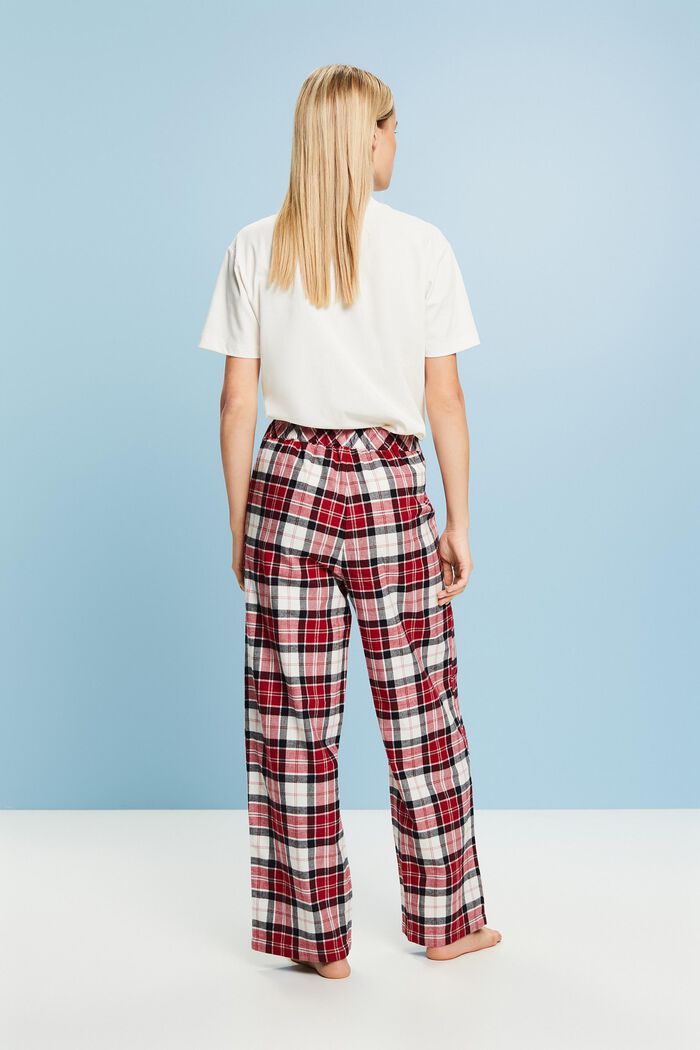 Pantalon de pyjama à carreaux en flanelle, NEW RED, detail image number 2