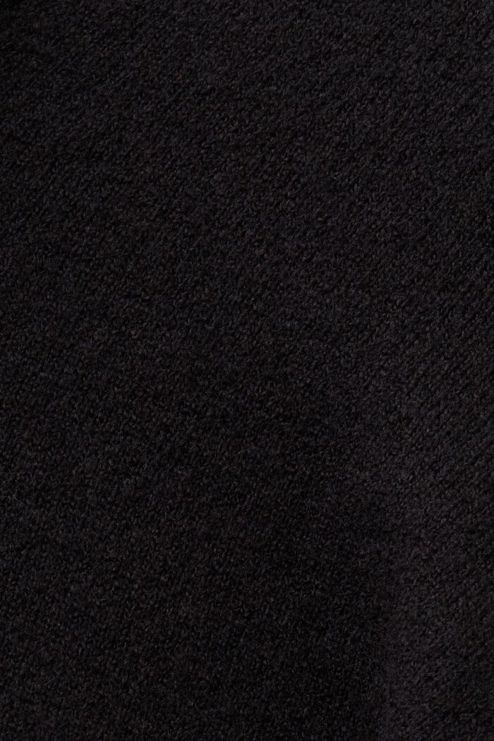 Robe longueur midi en maille de laine mélangée, BLACK, detail image number 5