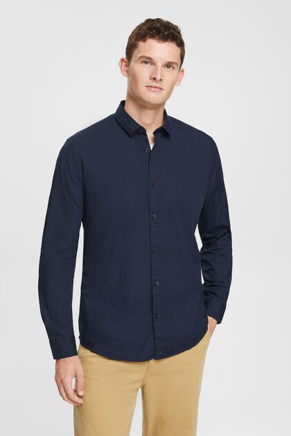 T-shirt Slim Fit en coton durable, NAVY, overview