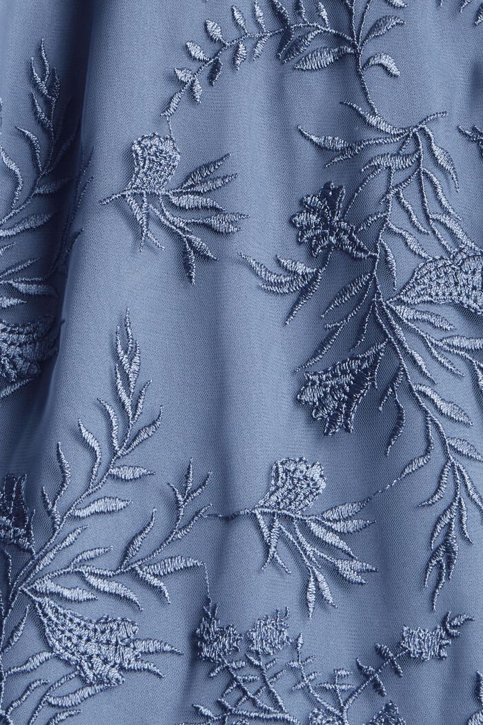 Robe ornée de broderie florale, GREY BLUE, detail image number 4