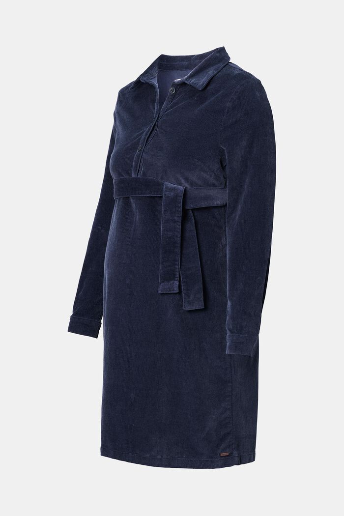 Robe d´allaitement en velours côtelé de coton, NIGHT SKY BLUE, detail image number 0
