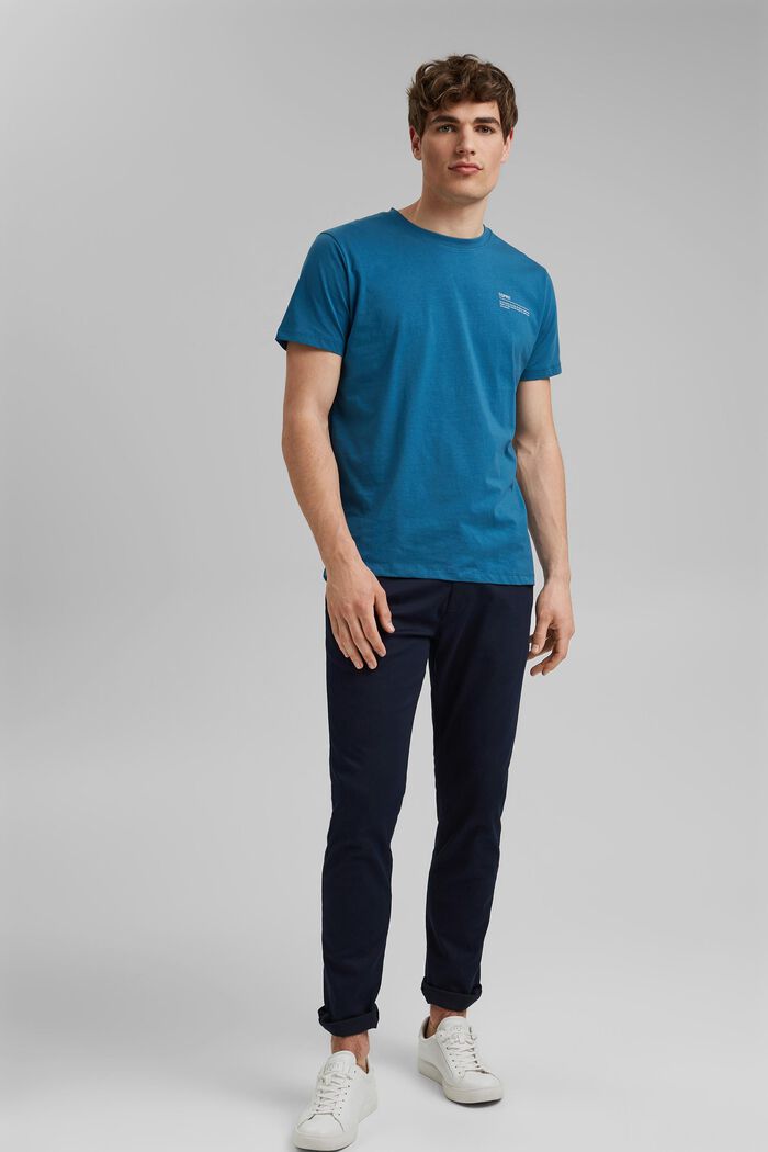 T-shirt en jersey doté d´un imprimé, 100 % coton bio, PETROL BLUE, detail image number 2