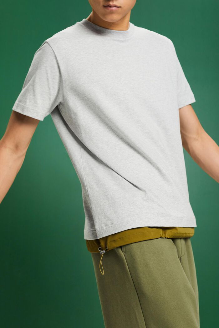 T-shirt en jersey de coton à cordon coulissant, LIGHT GREY, detail image number 1