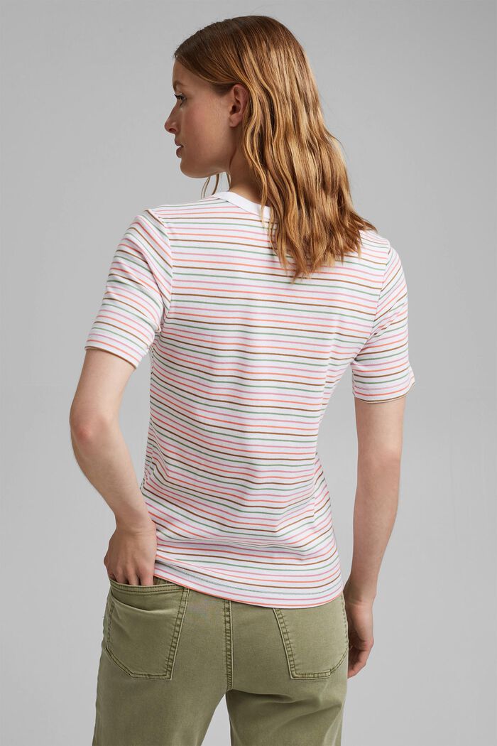 T-shirt à rayures, 100 % coton bio, WHITE, detail image number 3