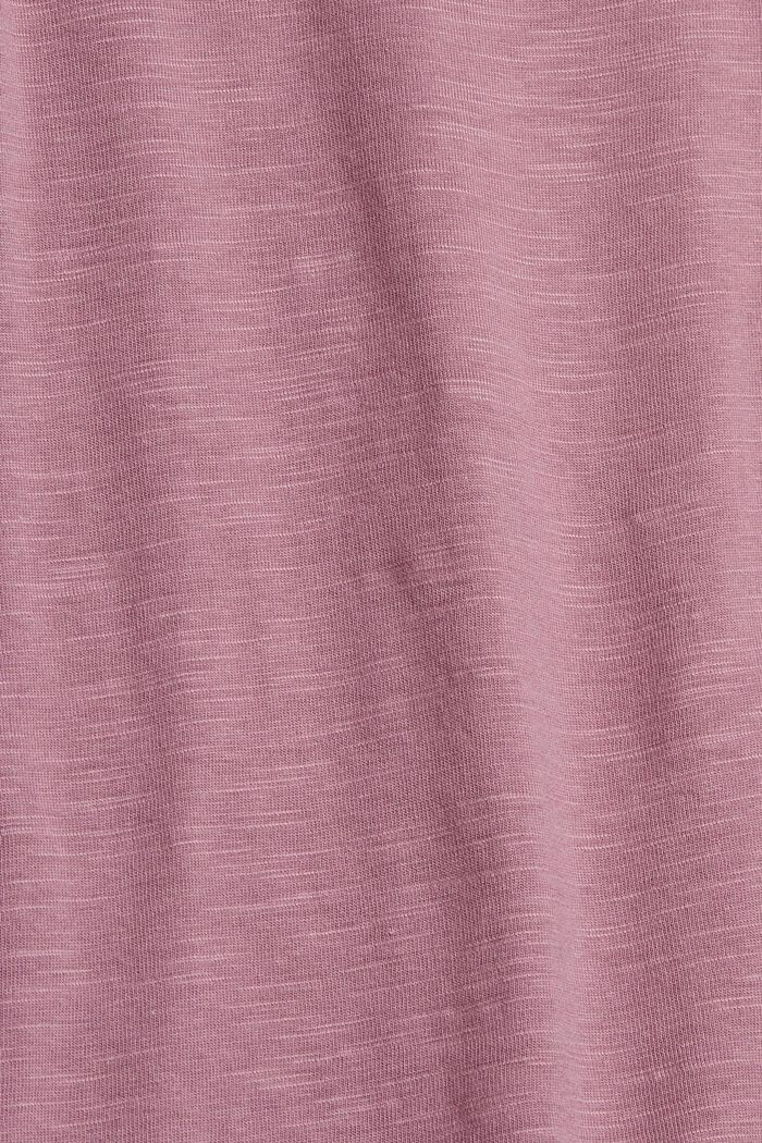 T-shirt à manches longues et lavallière, coton biologique mélangé, MAUVE, detail image number 4