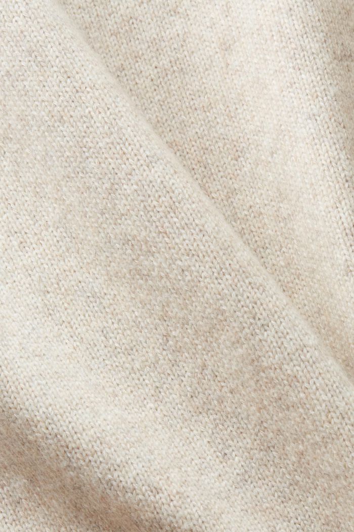 Pull-over en laine à col ras-du-cou, LIGHT BEIGE, detail image number 4