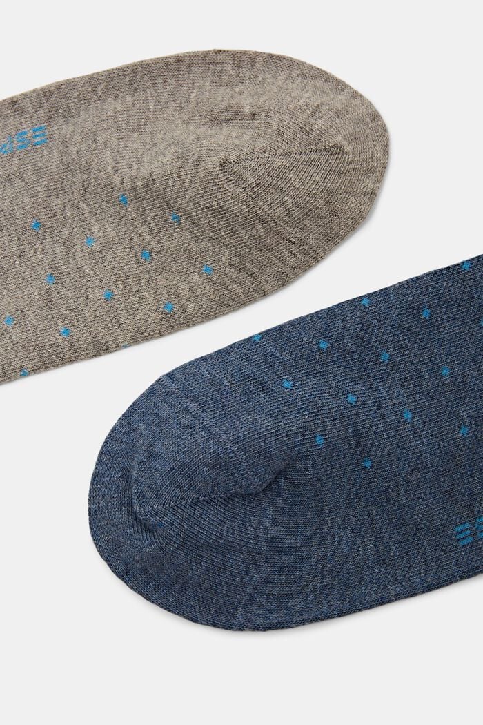 Lot de 2 paires de chaussettes ornées d’un motif à pois, coton biologique, NEW GREY/BLUE, detail image number 2